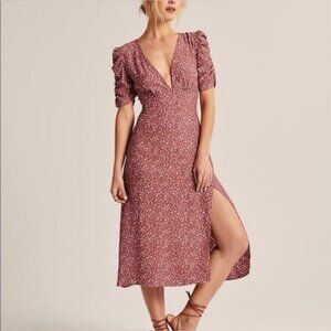 Abercrombie & Fitch Pink Floral Midi Dress